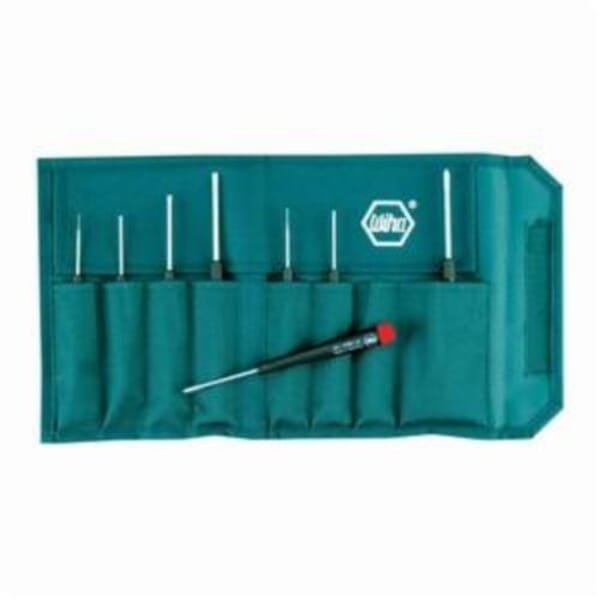 Wiha 26199 Precision Screwdriver Set, 8 Pieces, Chrome Vanadium Steel/Plastic Handle, Polished Chrome