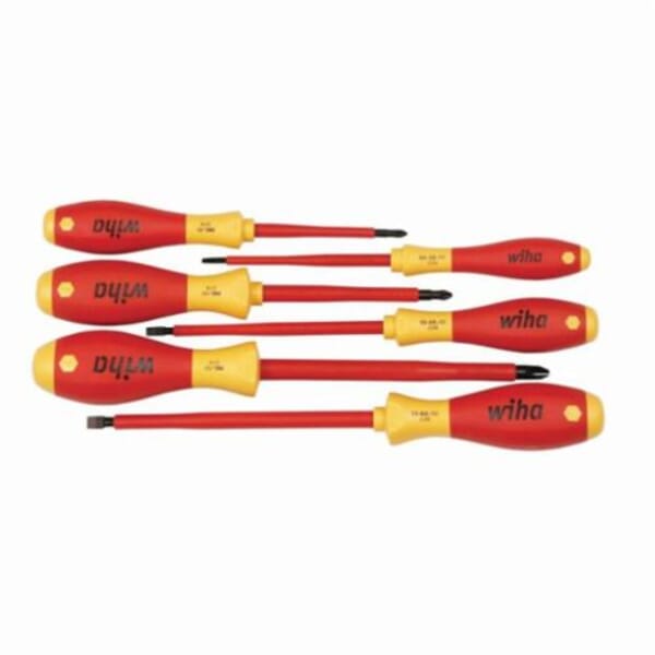 Wiha 32092 Screwdriver Set, 6 Pieces, ASTM F1505, Steel, Polished Chrome