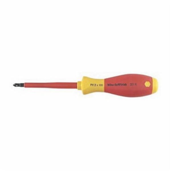 Wiha 32101 Screwdriver, #1 Phillips Point, Chrome Vanadium Molybdenum Steel Shank, 7-1/2 in OAL, Black Oxide, ASTM F1505