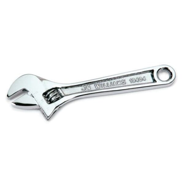 Williams 13410A Heavy Duty Industrial Grade Adjustable Wrench, 1-5/16 in, Polished Chrome, 10 in OAL, Chrome Vanadium Steel Body, Chrome Vanadium Steel