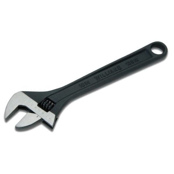 Williams JHW13612A Heavy Duty Industrial Grade Adjustable Wrench, 1-1/2 in, Black Phosphate, 12 in OAL, Chrome Vanadium Steel Body, Chrome Vanadium Steel