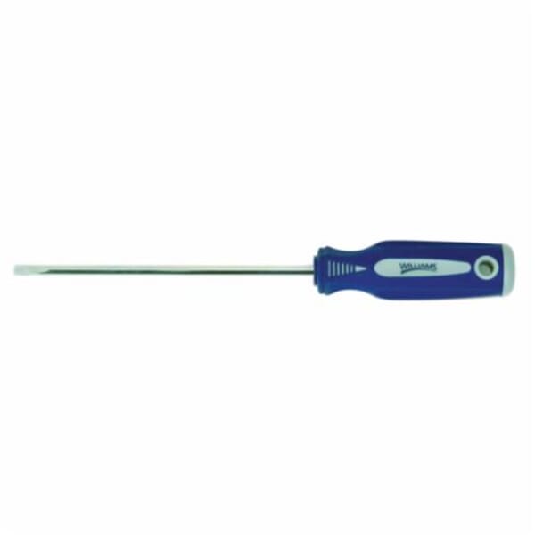 Williams 24211 Screwdriver, 3/16 in Cabinet/Slotted Point, 9-3/4 in OAL, Polished Chrome