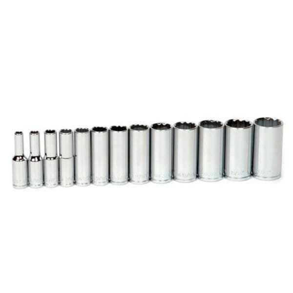 Williams 31928 SUPERTORQUE Socket Set, 13 Pieces, Polished Chrome