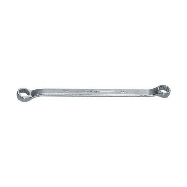 Williams BWM-1922 SUPERTORQUE Double Headed Box End Wrench, 19 x 22 mm Wrench, 12 Points, 10 deg Offset, 12-3/8 in OAL, Satin Chrome