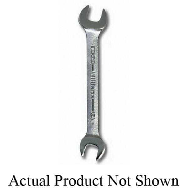 Williams JHWEWM-1719 Open End Wrench, 17 x 19 mm Wrench, Angled/Double Head, 45 deg Offset, 8-17/32 in L, Satin Chrome
