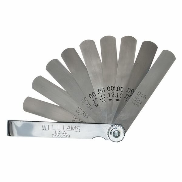 Williams GS-2 Heavy Duty Standard Feeler Gauge Set, 10 Pieces, Carbon Steel