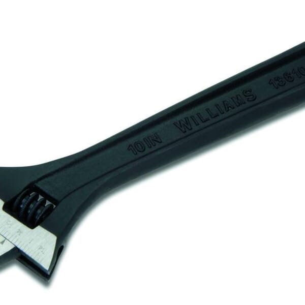 Williams JHW13606A Heavy Duty Industrial Grade Adjustable Wrench, 15/16 in, Black Phosphate, 6 in OAL, Chrome Vanadium Steel Body, Chrome Vanadium Steel