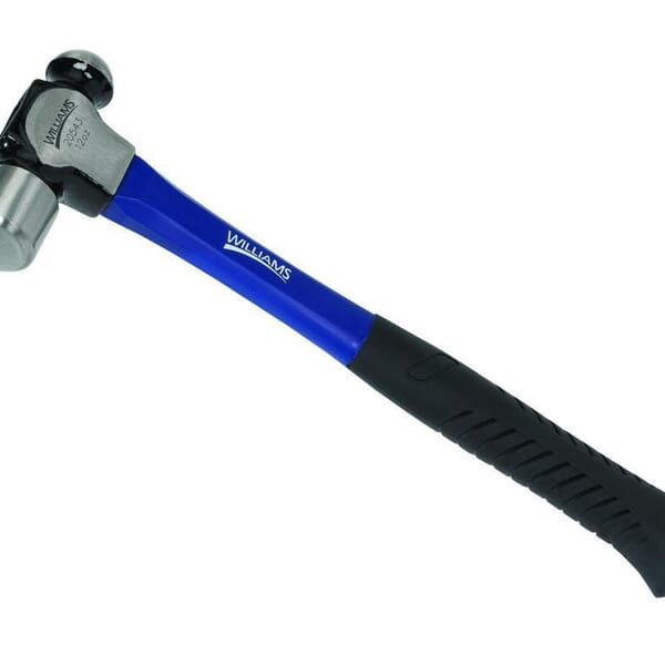 Williams JHW20545 Ball Pein Hammer, 15 in OAL, 24 oz Drop Forged Steel Head, Fiberglass Handle