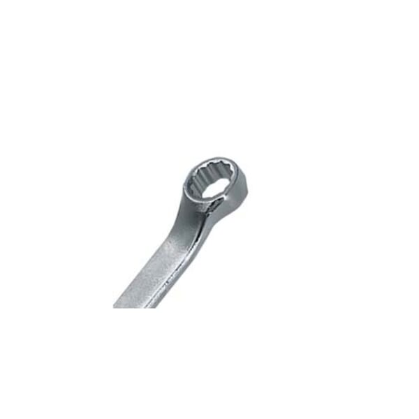 Williams JHWBWM-1922 SUPERTORQUE Double Headed Box End Wrench, 19 x 22 mm Wrench, 12 Points, 10 deg Offset, 12-3/8 in OAL, Satin Chrome
