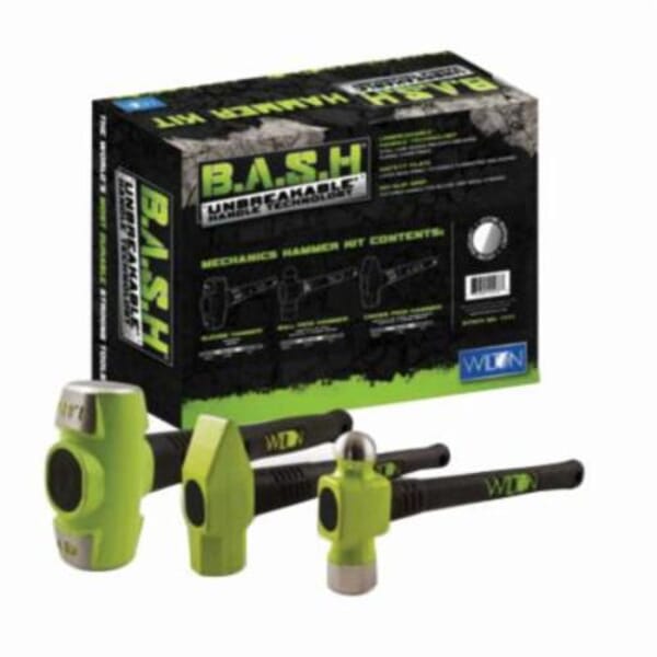 Wilton B.A.S.H WL9-11113 3-Piece Dead Blow Hammer Kit, 14/16 in OAL, 2/3/4 lb Vulcanized Rubber Head