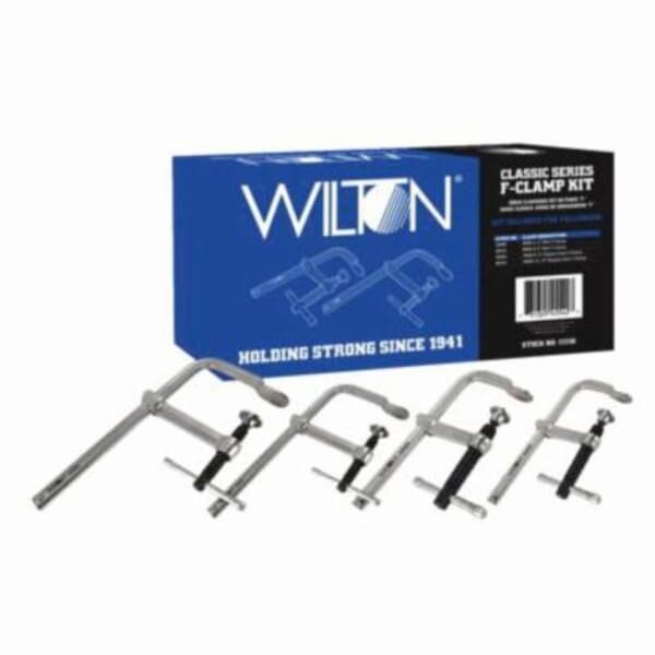 Wilton WL9-11116 Classic Regular Duty F-Clamp Kit, 2-1/4, 2-1/4, 4-3/4, 5-1/2 in D Throat, 4, 8, 12 in Clamping
