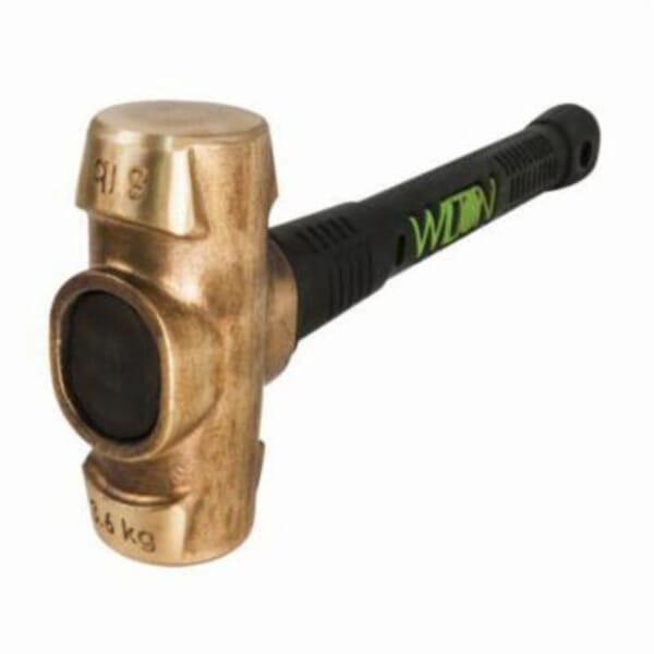 Wilton B.A.S.H WL9-90616 Sledge Hammer, 18 in OAL, 6 lb Brass Head, Vulcanized Rubber Handle