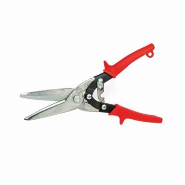CrescentM300 Aviation Snip, 20 ga Low Carbon Cold Rolled Steel Cutting, 3 in L of Cut, Long Snip, Steel Blade, Rubber Handle, Non-Slip/Textured Grip