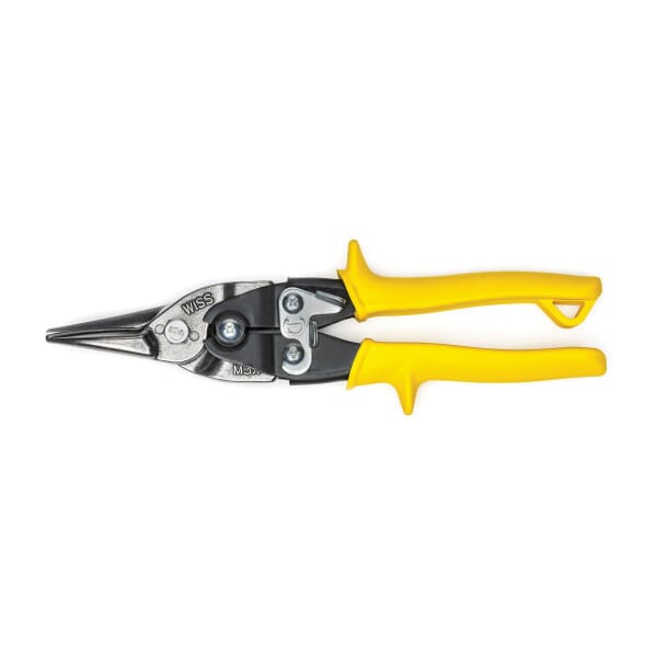 CrescentM3R MetalMaster Compound Action Aviation Snip, 18 ga Low Carbon Cold Rolled Steel Cutting, 1-1/2 in L of Cut, Left/Right/Straight/Slight Snip, Molybdenum Steel Blade, Alloy Steel/Vinyl Grip Handle, Non-Slip/Textured Grip