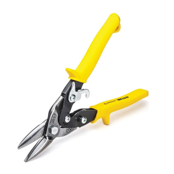 CrescentM3R MetalMaster Compound Action Aviation Snip, 18 ga Low Carbon Cold Rolled Steel Cutting, 1-1/2 in L of Cut, Left/Right/Straight/Slight Snip, Molybdenum Steel Blade, Alloy Steel/Vinyl Grip Handle, Non-Slip/Textured Grip