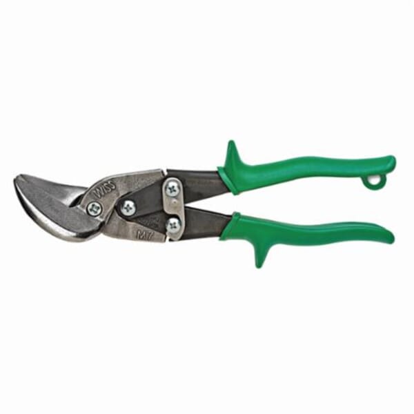 CrescentM7R Aviation Snip, 18 ga Low Carbon Steel Cutting, 1-1/4 in L of Cut, Right/Straight Snip, Molybdenum Steel Blade, Non-Slip/Textured Grip