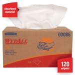 WypAll* 03086 L30 Exceptional Performance General Purpose Wiper, 10 x 9.8 in, 120 Wipes Capacity, Double Re-Creped, White