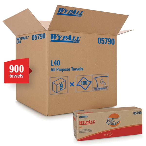 WypAll* 05790 L40 Disposable Wiper, DRC, White