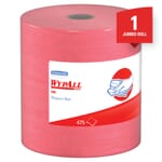 WypAll* 41055 X80 Cleaning Wiper, 13.4 x 12.5 in, 475 Sheets Capacity, Hydroknit*, Red
