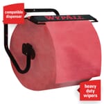 WypAll* 41055 X80 Cleaning Wiper, 13.4 x 12.5 in, 475 Sheets Capacity, Hydroknit*, Red