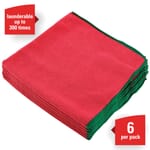 WypAll* 83980 Launderable Reusable General Purpose Cloth, 15-3/4 x 15-3/4 in, 6 Wipes Capacity, Microfiber, Red