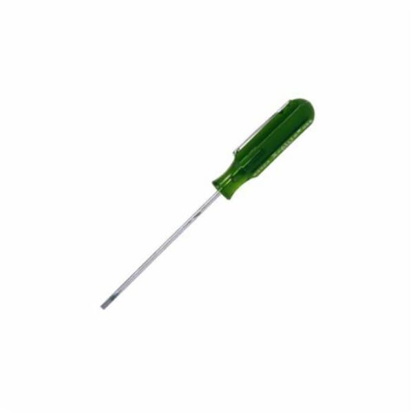 Xcelite R3323 Screwdriver With Pocket Clip, 3/32 in Slotted, Vanadium Steel Shank, 5-1/4 in OAL, Plastic Handle, Polished Chrome, AISI 6150