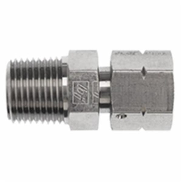 Brennan 1404-04-04 1404 Straight Pipe Adapter, 1/4 in x 1/4-18 Nominal, Male NTPF x Female NPSM End Style, Steel