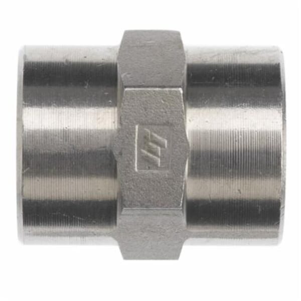 Brennan 5000-16-16 Straight Pipe Coupling, 1 in x 1-11-1/2 Nominal, Female NPTF End Style, Steel