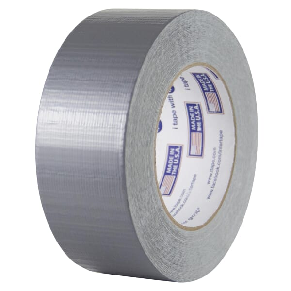 ipg 83689 AC15 Utility-Grade Duct Tape, 54.8 m L x 48 mm W, 0.2 mm THK, Latex Adhesive, Polyethylene Backing, Silver/Black