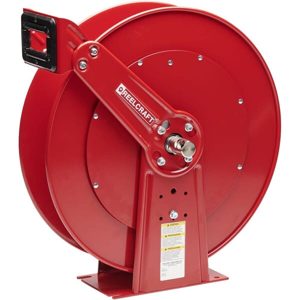 Reelcraft PW81000 OHP 80000 High Pressure Spring Drive Hose Reel, 3/8 in ID x 0.73 in OD x 100 ft L Hose, 5000 psi Pressure, 24 in Dia x 6 in W Reel, Domestic